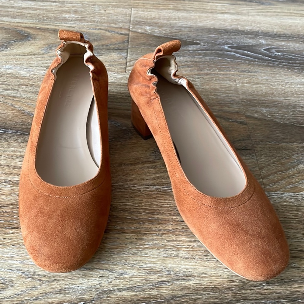 Everlane The Italian Leather Day Heel in Cognac